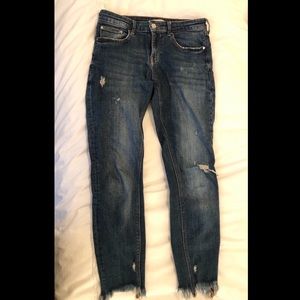 Zara Skinny Mid-ride Jeans with frayed hem